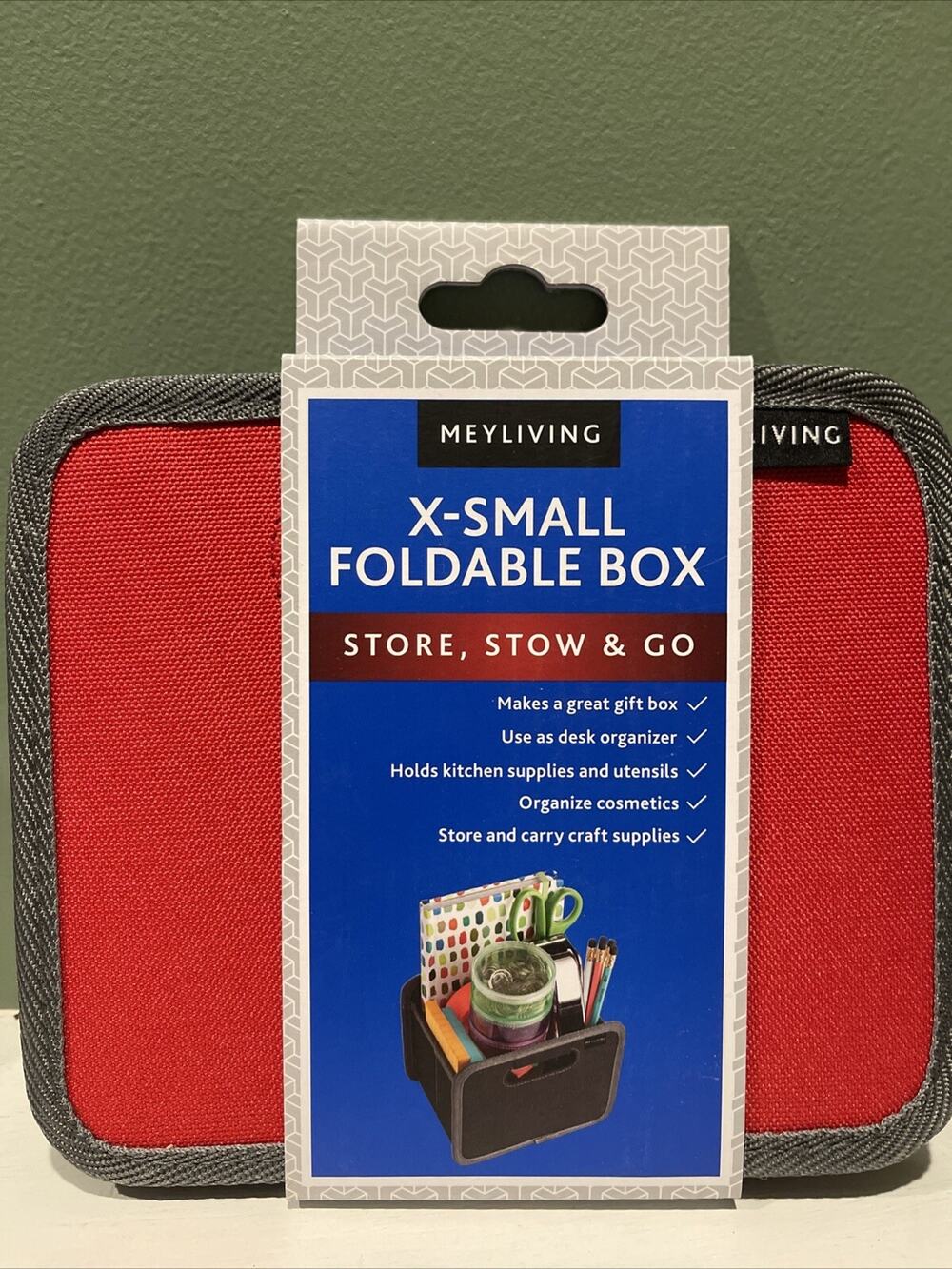(2) Meyliving X-small Red Foldable Boxes 6.5 x 5.5 x 4.9